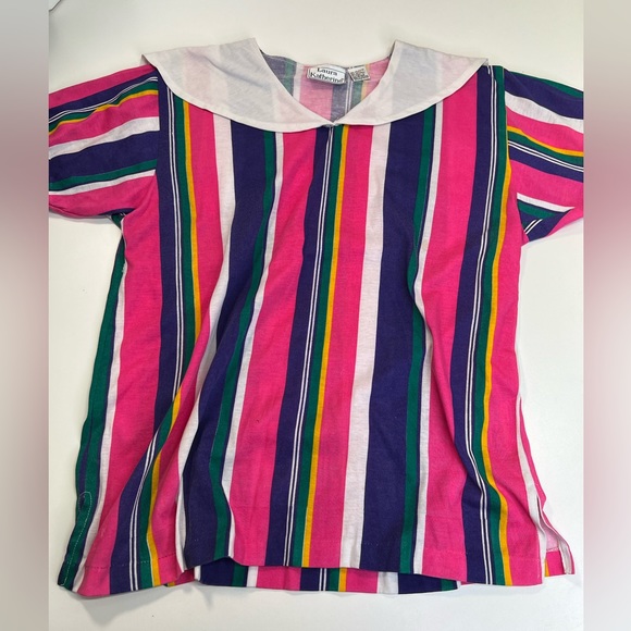 Vintage Bright Stripe Shirt 80s Size XL - Picture 5 of 16